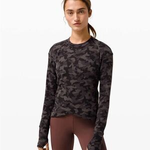 Lululemon Close to Crossing Long Sleeve Rulu Heritage Camo Jacquard Black 6